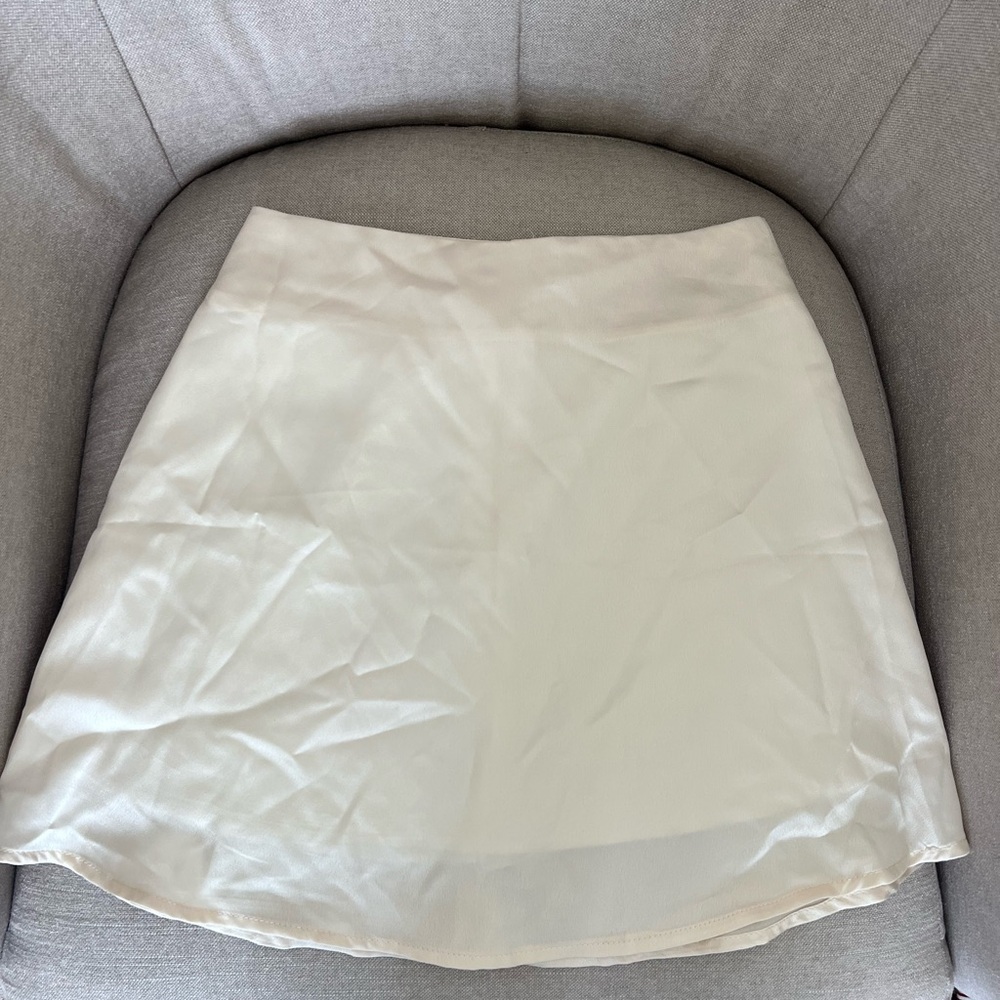 White silk skirt